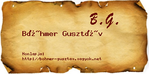 Böhmer Gusztáv névjegykártya