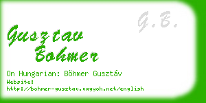 gusztav bohmer business card